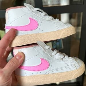 Nike Blazer Mid '77 TD 'White Pink Spell' toddler girl sneakers lace up high top
